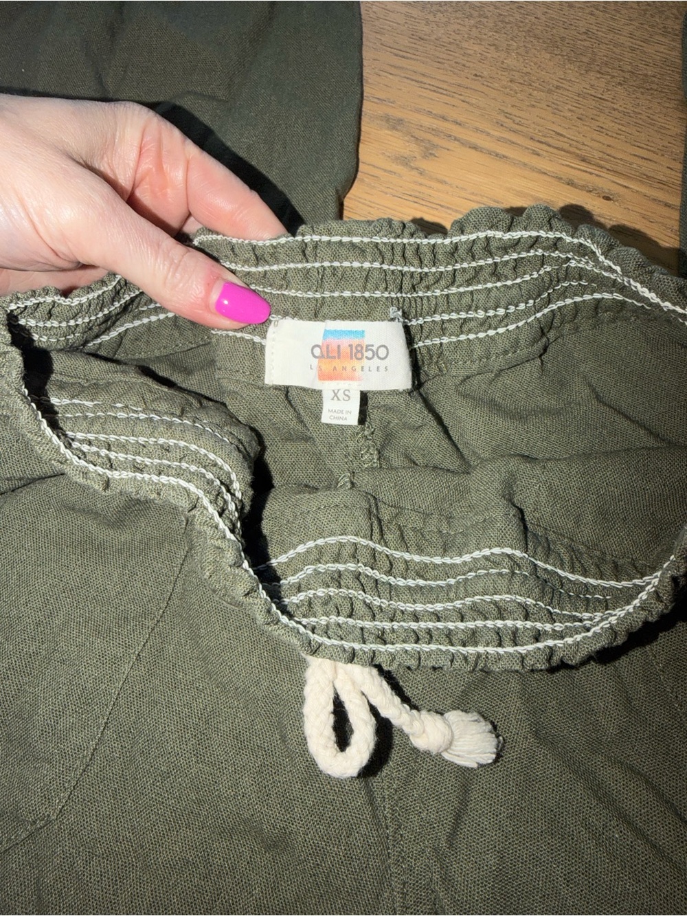 Cali 1850 Olive Green Women's Drawstring Pants